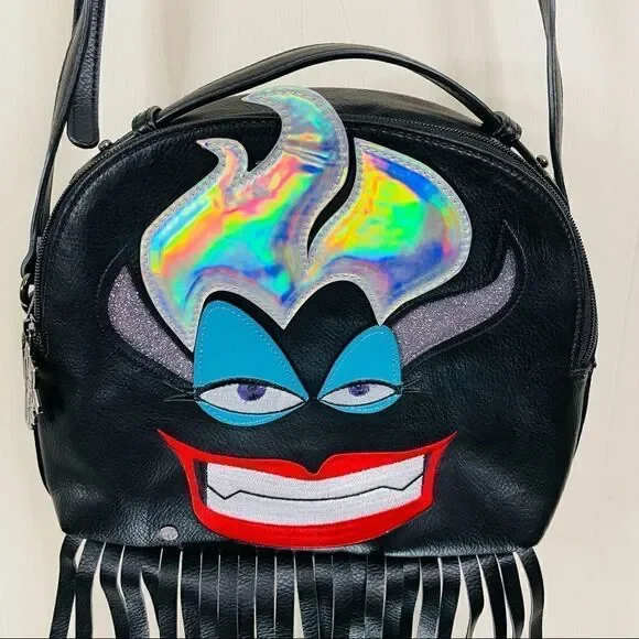 HTF - Danielle Nicole Disney Fringed Holographic Ursula Crossbody Bag - Picture 3 of 10